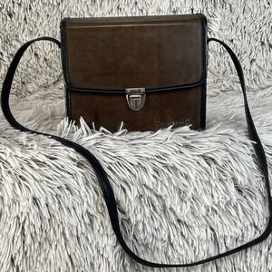 Vintage Bushnell Binocular Hunters Carrying Case Brown Leather Black CASE ONLY